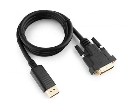 Кабель Cablexpert, DisplayPort-DVI, 1м, 20M/25M, черный, экранированный, пакет, CC-DPM-DVIM-1M 