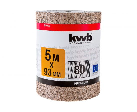 Бумага шлифовальная в рулоне kwb 5 м, 93 мм, К80 847738 