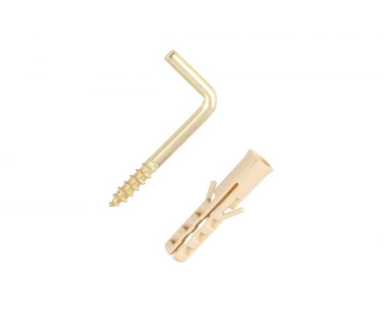 Крюк-шуруп ЕВРОПАРТНЕР L-обр. латунир. d3,9хL40 мм 2шт. 13 4821 1 