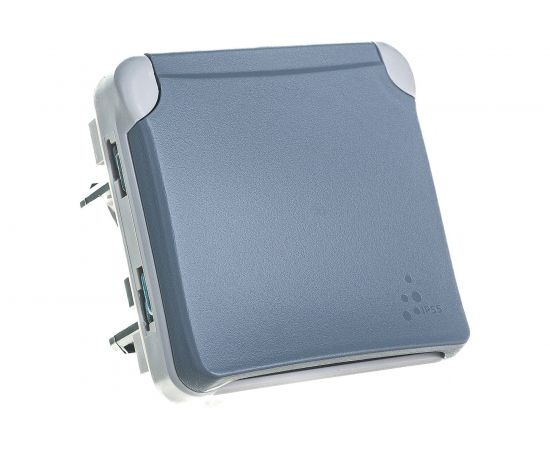 Механизм розетки Legrand 1-м СП Plexo с защитной крышкой, с заземлением IP55 серый Leg 069570 125003 