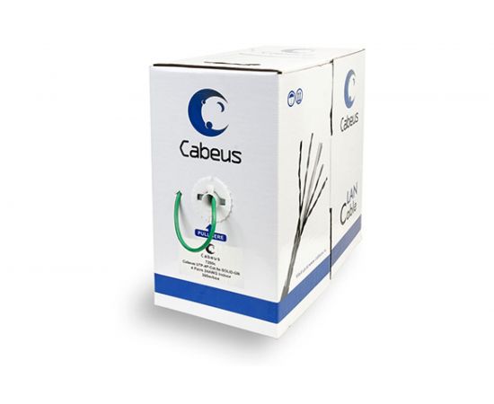 Кабель Cabeus витая пара, категория 5e, 4 пары 0,51мм, одножильный, UTP-4P-Cat.5e-SOLID-GN 