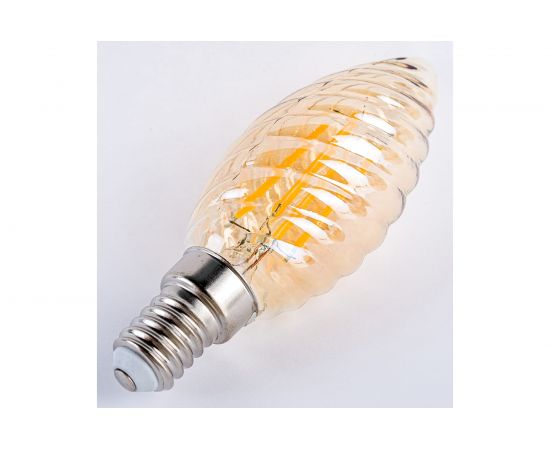 Филаментная лампа REXANT Витая свеча LCW35 7.5 Вт 2400K E14 золотистая колба 604-119 – изображение 2