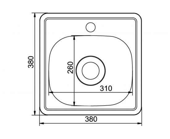 Врезная мойка mixline 38х38х15 см, 0.6, выпуск 1 1/2, с гофросифоном 531266 – изображение 2