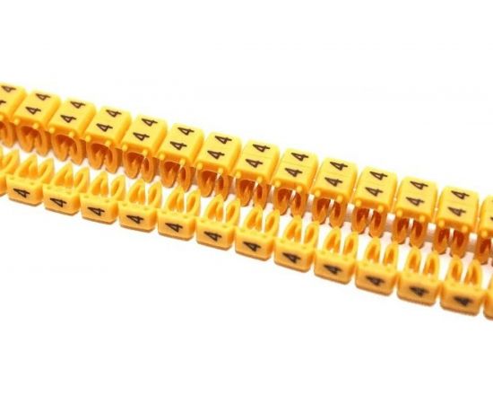 Маркер для кабеля сечением 0,5-1,5 мм DKC символ 4, 200шт MKF4S1 – изображение 2