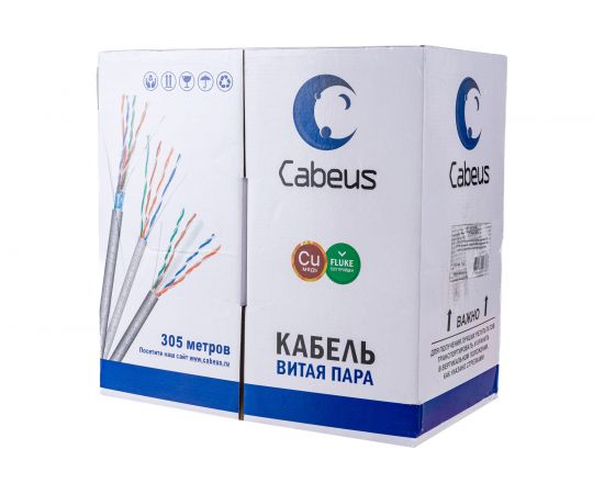 Кабель Cabeus витая пара, категория 5e, 4 пары 0,51мм, одножильный, UTP-4P-Cat.5e-SOLID-GN – изображение 2