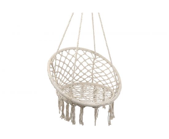 Подвесные качели кресло-гамак ZDK белый, с кисточками hammock4 – изображение 2