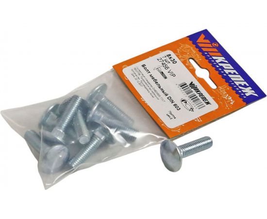 Мебельный болт VIPкрепеж DIN 603 8х30 7шт 27456 VIP – изображение 3
