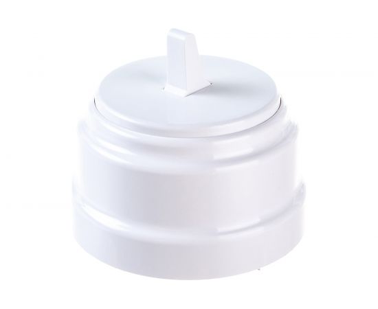 Тумблерный 1-клавишный выключатель Bylectrica А110-2203 10А открытой установки, серия РЕТРО, белый – изображение 3