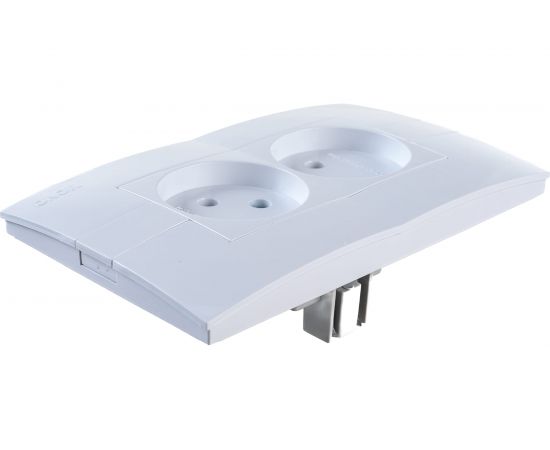 2-я розетка MONO ELECTRIC Eco, без заземления, белый/белый 101-010105-121 – изображение 3