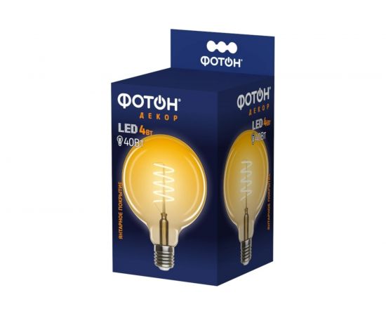 Светодиодная лампа ФОТОН LED FL G95-S 4W E27 2200К, серия ДЕКОР 23978 – изображение 4