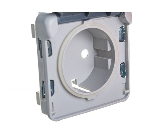 Механизм розетки Legrand 1-м СП Plexo с защитной крышкой, с заземлением IP55 серый Leg 069570 125003 – изображение 5