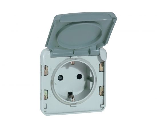 Механизм розетки Legrand 1-м СП Plexo с защитной крышкой, с заземлением IP55 серый Leg 069570 125003 – изображение 6