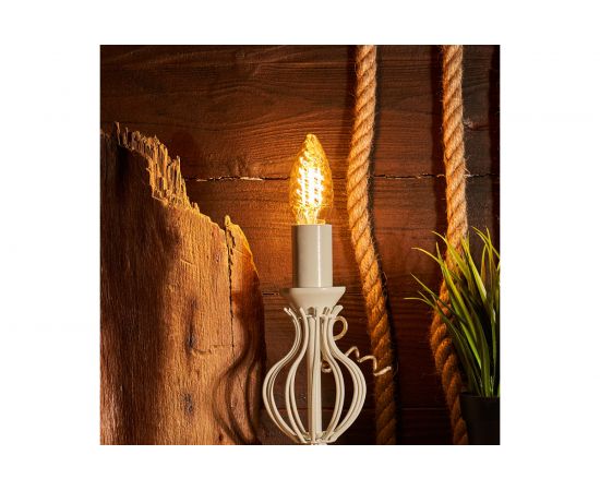 Филаментная лампа REXANT Витая свеча LCW35 7.5 Вт 2400K E14 золотистая колба 604-119 – изображение 7