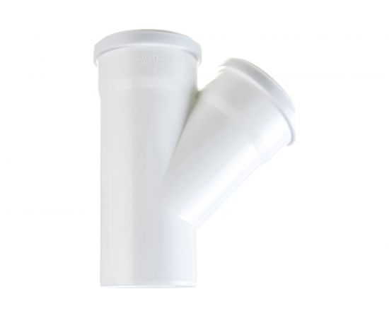 Тройник для бесшумной канализации ПОЛИТЭК из ПП, диаметр 110х110/45 градусов 200111145 