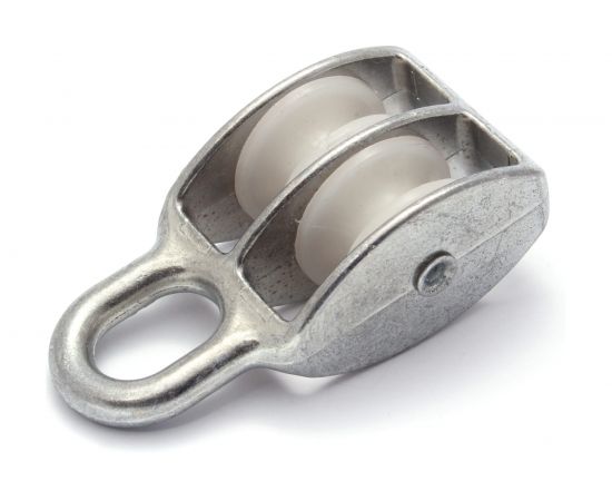 Блок для троса Невский Крепеж двойной, нейлоновый шкив, 20 мм 812729 