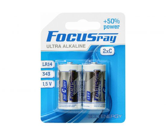 Батарейки Focusray ULTRA ALKALINE LR14 BL2 622463 