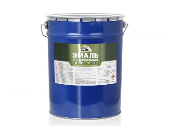 Универсальная алкидная эмаль ЭКСПЕРТ полуматовая, серая, 25 кг 30506 