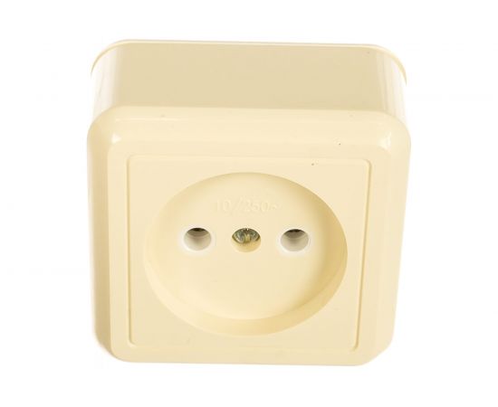 Розетка Кунцево-Электро ОПТИМА открытой установки одноместная 10А РА10-375 с/к 8035 