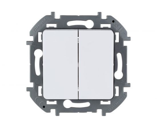 Двухклавишный выключатель Legrand - INSPIRIA - 10 AX - 250 В - белый 673620 