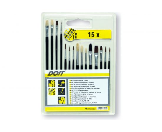 Набор художественных, универсальных кистей, натуральная щетина 15шт COLOR EXPERT 82615050 – изображение 2