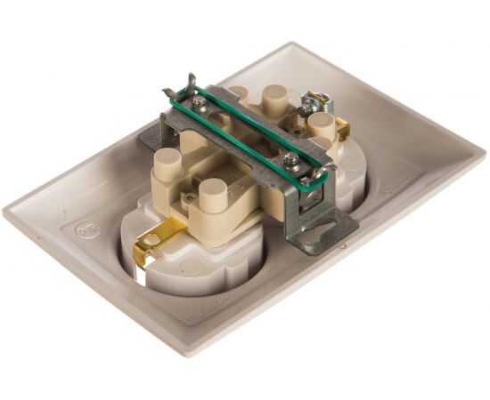 Розетка Кунцево-Электро СЕЛЕНА скрытой установки, двухместная с з/к и з/ш РС16-401 8122 – изображение 2