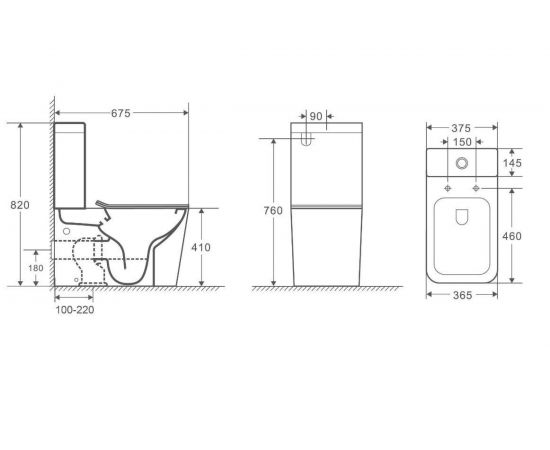 Унитаз-компакт ALCORA Primavera 3/6, безободковый, с сиденьем дюропласт, микролифт LT-2093A-R – изображение 2