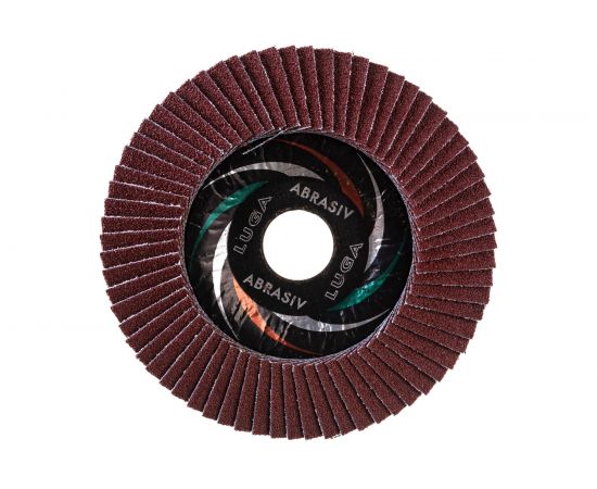 Круг лепестковый торцевой конический КЛТ2 (125х22 мм; А 60; 14А 25/Р60) ЛУГА D91212522140250 – изображение 2