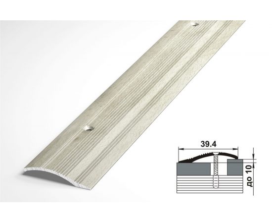 Порог разноуровневый алюминиевый (39.4 мм; 0.9 м; декоративный; дуб выбеленный) Лука УТ000025862 – изображение 2