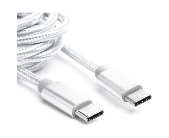 Шнур Atom Evolution USB Type-C 3.1 - USB Type-C 3.1, 1,8 м, штекер/штекер, серебряный, 31031 – изображение 2