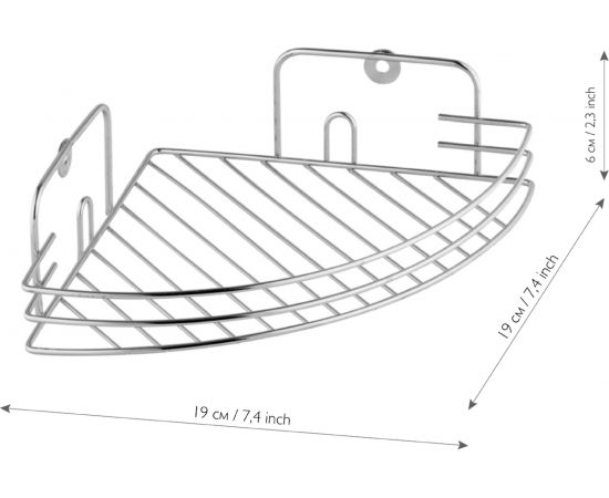 Полочка Fora угловая, решетчатая, 1 ярус 19х19х6 см 11121 – изображение 2