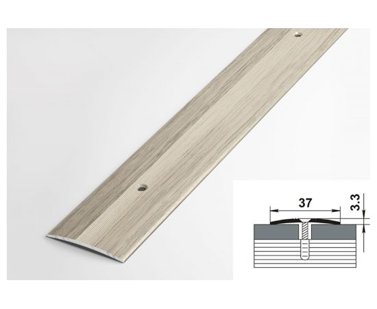 Порог прямой алюминиевый декоративный (37 мм, 1,8 м, Клен беленый) ЛУКА 00000001715 – изображение 2