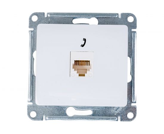Механизм телефонной розетки Schneider Electric 1-м RJ11 GLOSSA белая SchE GSL000181T – изображение 2