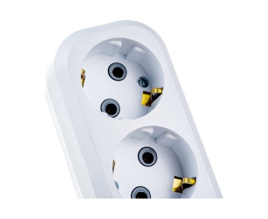 4-местный удлинитель STEKKER с заземлением с выключателем, 3x0,75мм2, 2м, 10А, У10А-003, белый HM03-41-02 39523 – изображение 3