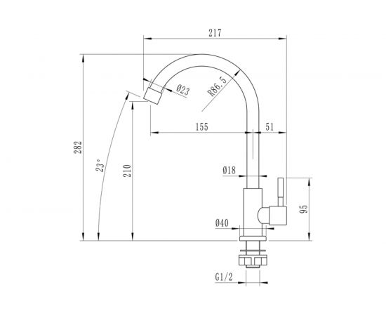 Смеситель для кухни Mixline моно MLSS-0322 518614 – изображение 3