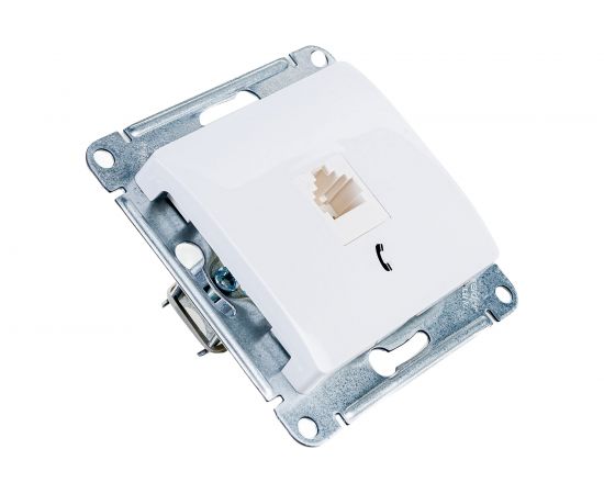 Механизм телефонной розетки Schneider Electric 1-м RJ11 GLOSSA белая SchE GSL000181T – изображение 3