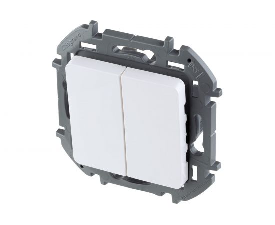 Двухклавишный выключатель Legrand - INSPIRIA - 10 AX - 250 В - белый 673620 – изображение 3