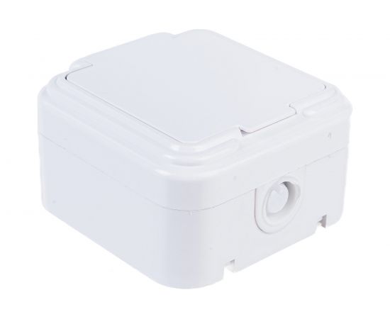 1-местная розетка STEKKER без заземления PST16-20-44 RA 16-201-Б, пластик АВС, 16А, IP44, белый 39691 – изображение 3