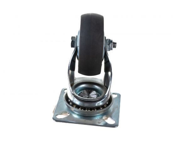 Колесо темно-серая мягкая гладкая резина поворотное SCG25 50 мм MFK-TORG 8053050М – изображение 3