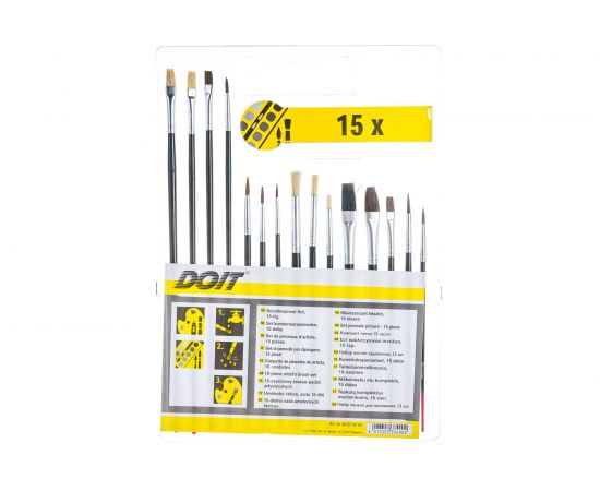 Набор художественных, универсальных кистей, натуральная щетина 15шт COLOR EXPERT 82615050 – изображение 3