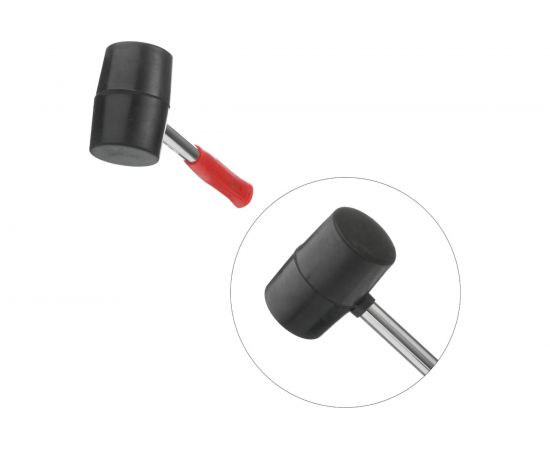 Резиновая киянка INTERTOOL 450г. 60 мм, черная резина, металлическая ручка HT-0231 – изображение 4