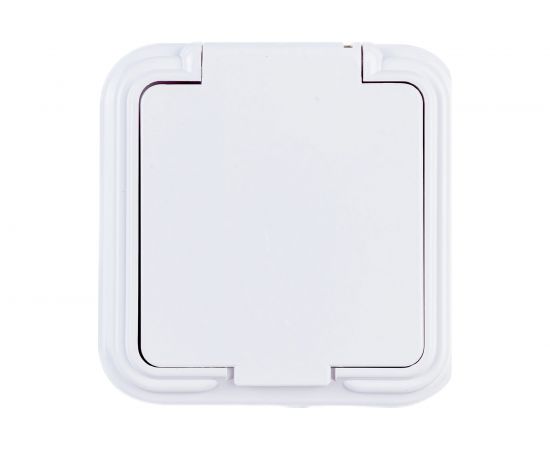 1-местная розетка STEKKER без заземления PST16-20-44 RA 16-201-Б, пластик АВС, 16А, IP44, белый 39691 – изображение 4