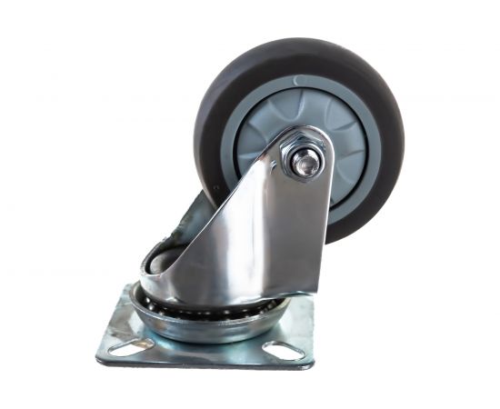 Колесо темно-серая мягкая гладкая резина поворотное SCG25 50 мм MFK-TORG 8053050М – изображение 4