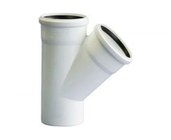 Тройник для бесшумной канализации ПОЛИТЭК из ПП, диаметр 110х110/45 градусов 200111145 – изображение 5