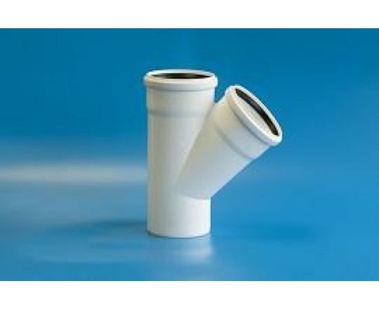 Тройник для бесшумной канализации ПОЛИТЭК из ПП, диаметр 110х110/45 градусов 200111145 – изображение 6
