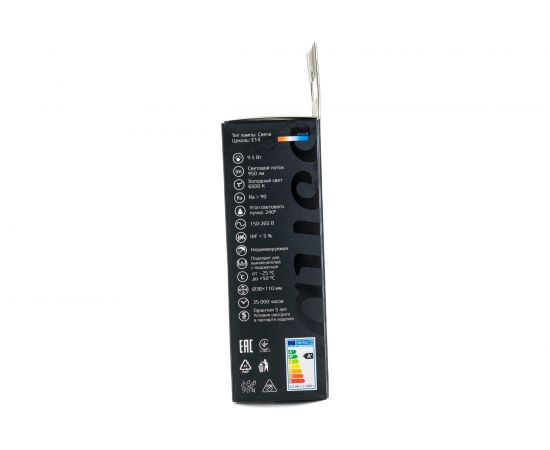 Лампа свеча Gauss 9.5W 950lm 6500К E14 LED 1/10/100 103101310 – изображение 7