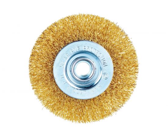 Щетка плоская латунированная для УШМ (100 мм; М14) MATRIX 74650 