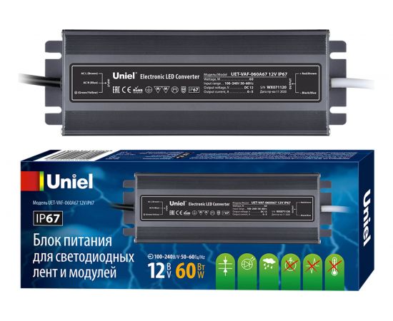 Блок питания Uniel 060A67 12V IP67 UET-VAF UL-00007575 