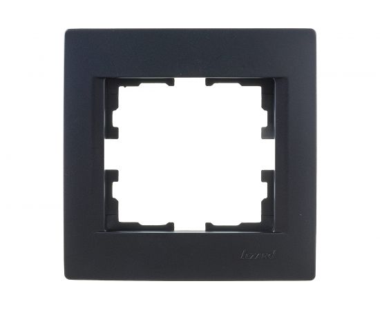 Одноместная горизонтальная рамка Lezard KARINA, без вставок, чёрный бархат 707-4200-146 