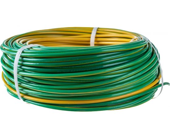 Провод ПуГВ, ПВ-3 ККЗ 10 кв.мм 100 м желтый-зеленый ГОСТ 01-8622-3 