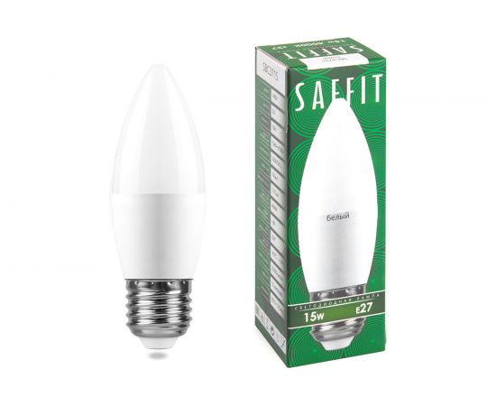 Светодиодная лампа SAFFIT SBC3715 Свеча E27 15W 4000K 55206 